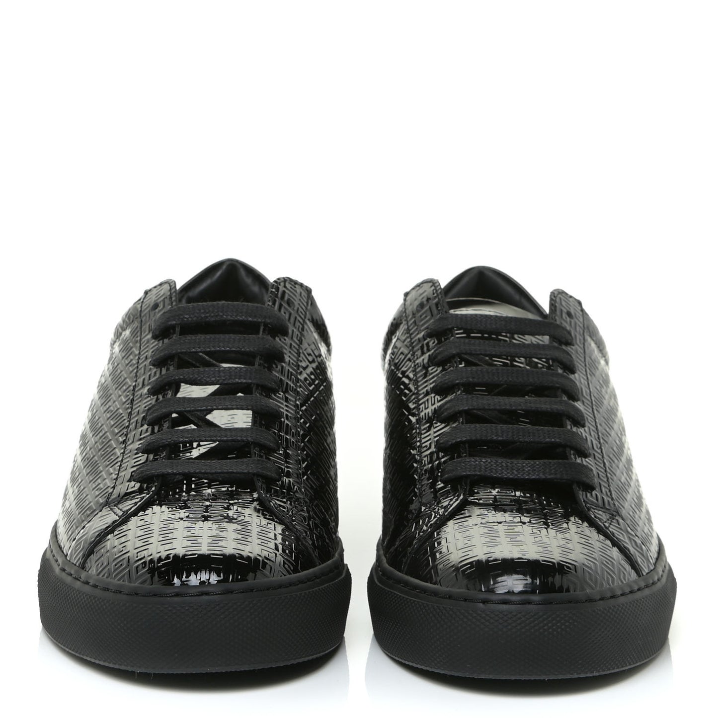 Patent 4G Logo Embossed Womens Urban Street Sneakers 40 Black