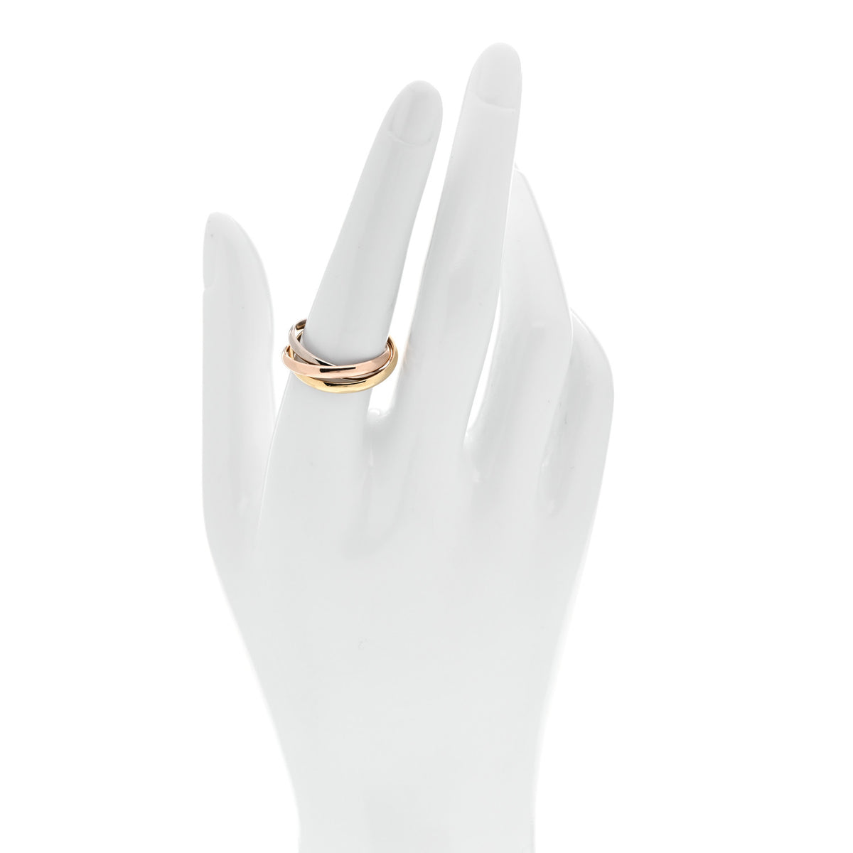 18K Pink Yellow White Gold Classic Trinity Ring 55 7.25