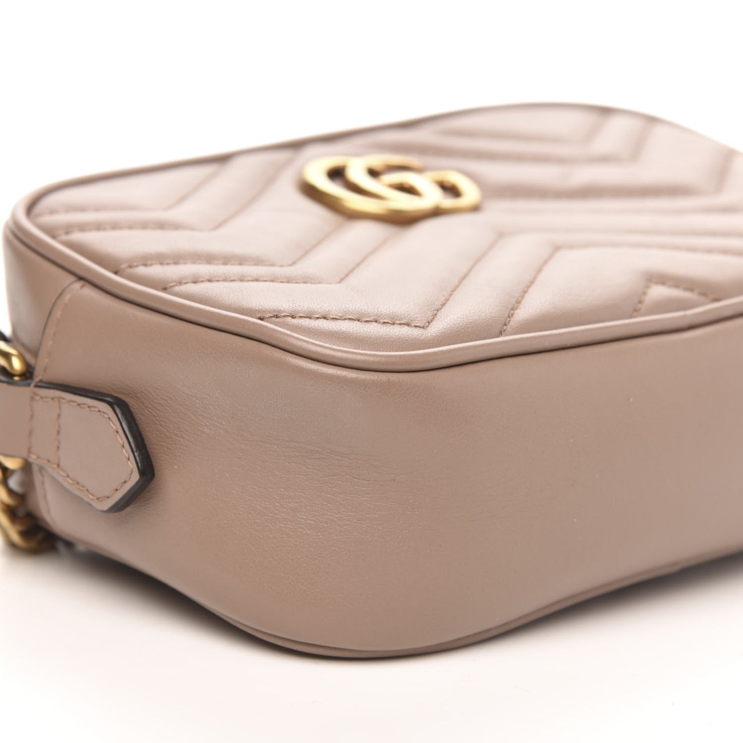 Calfskin Matelasse Mini GG Marmont Chain Shoulder Bag Porcelain Rose