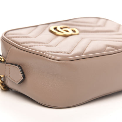Gucci Calfskin Matelasse Mini GG Marmont Chain Shoulder Bag Porcelain Rose 9 of 12