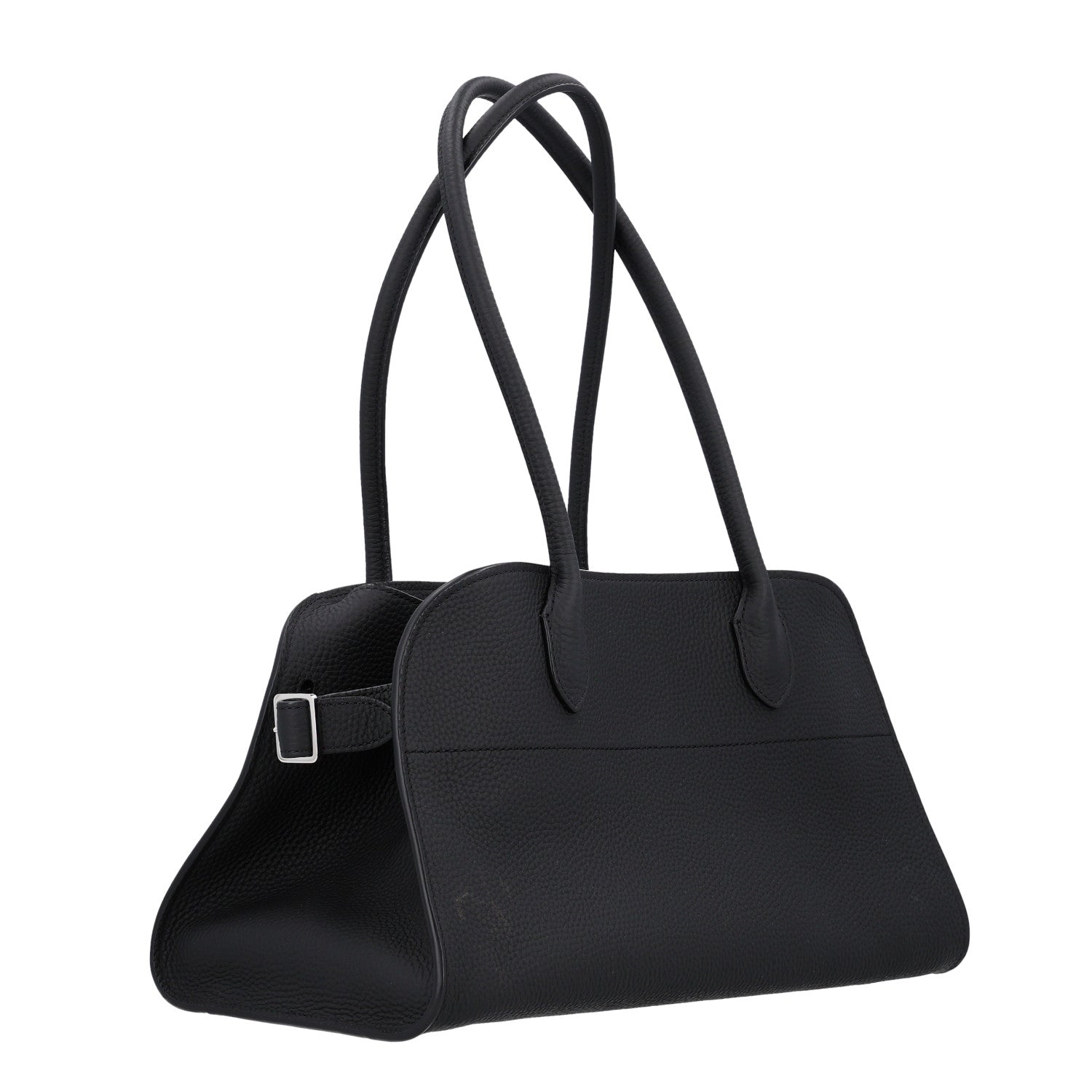 The Row Matte Grained Calfskin Margaux Shoulder 12 Black 3 of 9