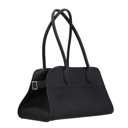 The Row Matte Grained Calfskin Margaux Shoulder 12 Black 3 of 9