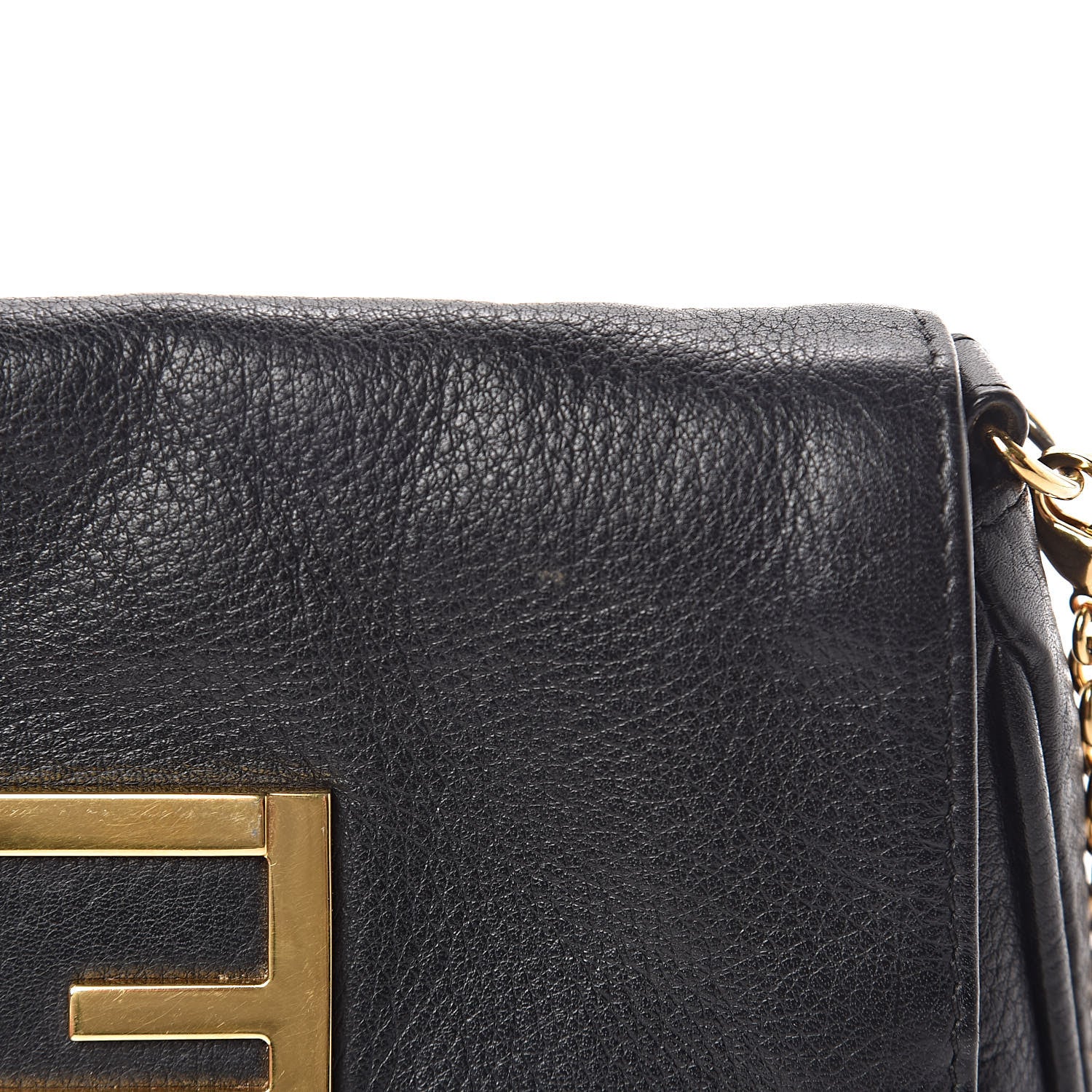 Fendi Vitello Flamingo Fendista Pouchette Crossbody Black 8 of 11