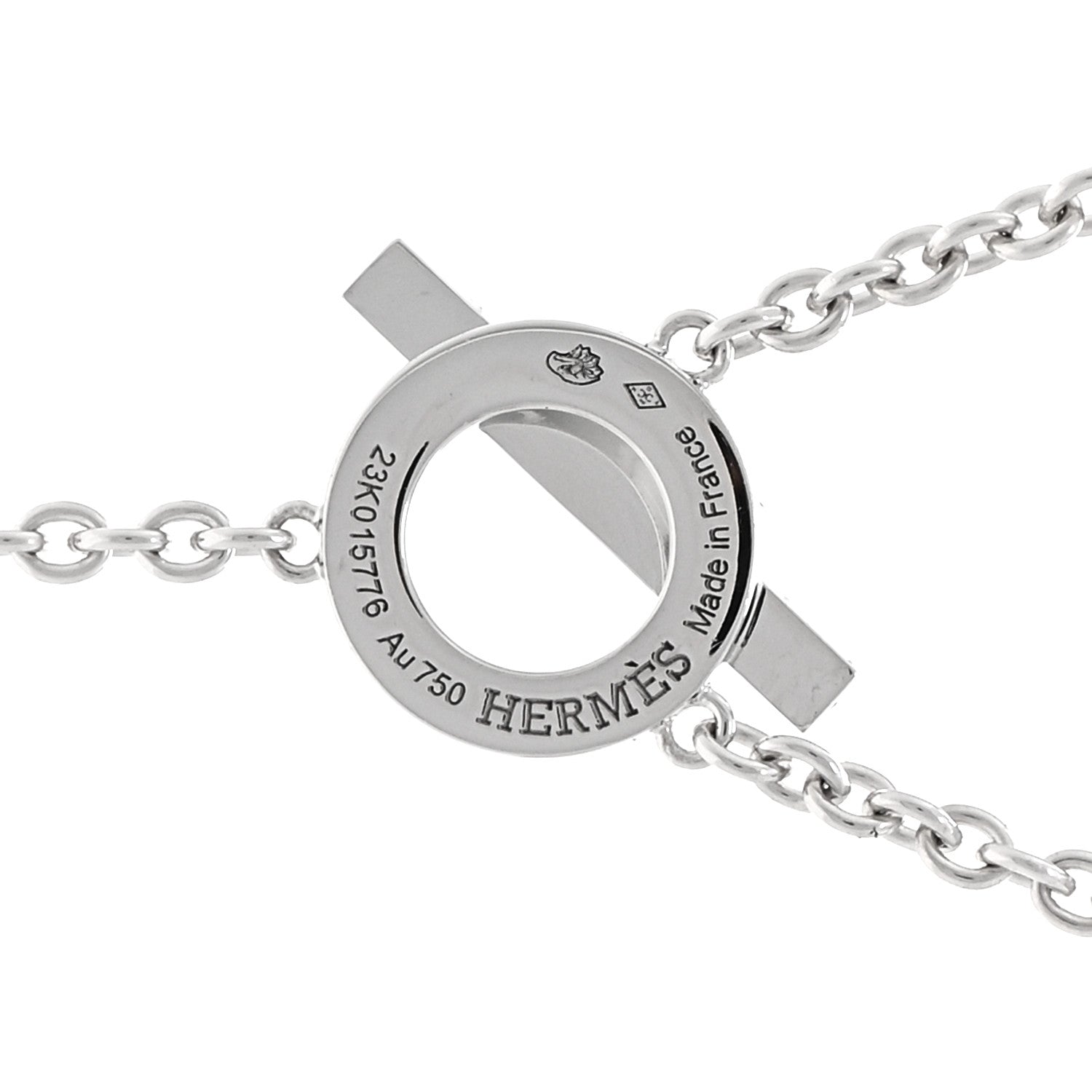 Hermes 18K White Gold Diamond Finesse Lariat Necklace 4 of 5
