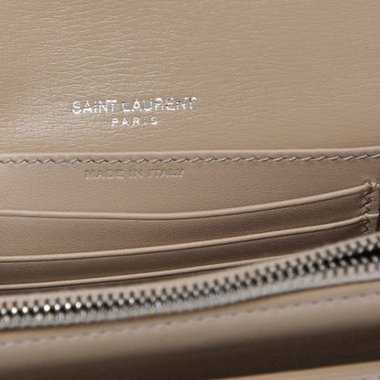 Saint Laurent Calfskin Monogram Sunset Chain Wallet Nude Powder 6 of 7