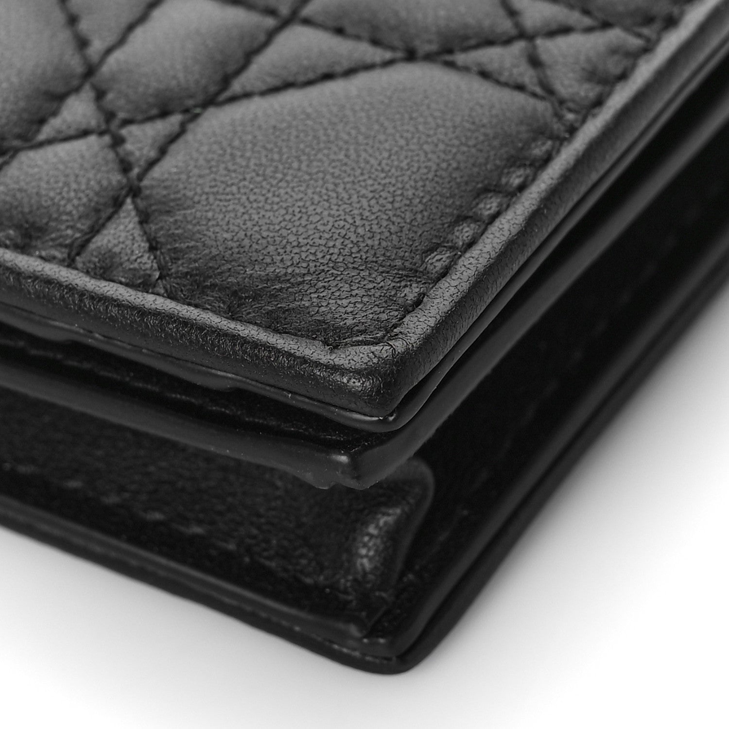 Christian Dior Lambskin Cannage Small Lady Dior Flap Card Holder Black 9 of 9