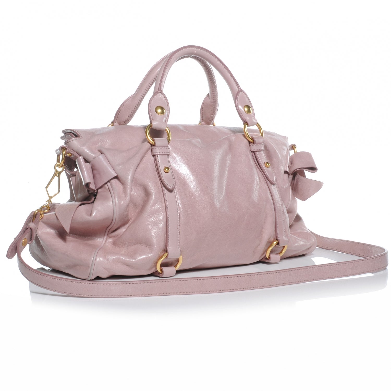 Miu Miu Vitello Lux Bow Bag Mughetto 3 of 8