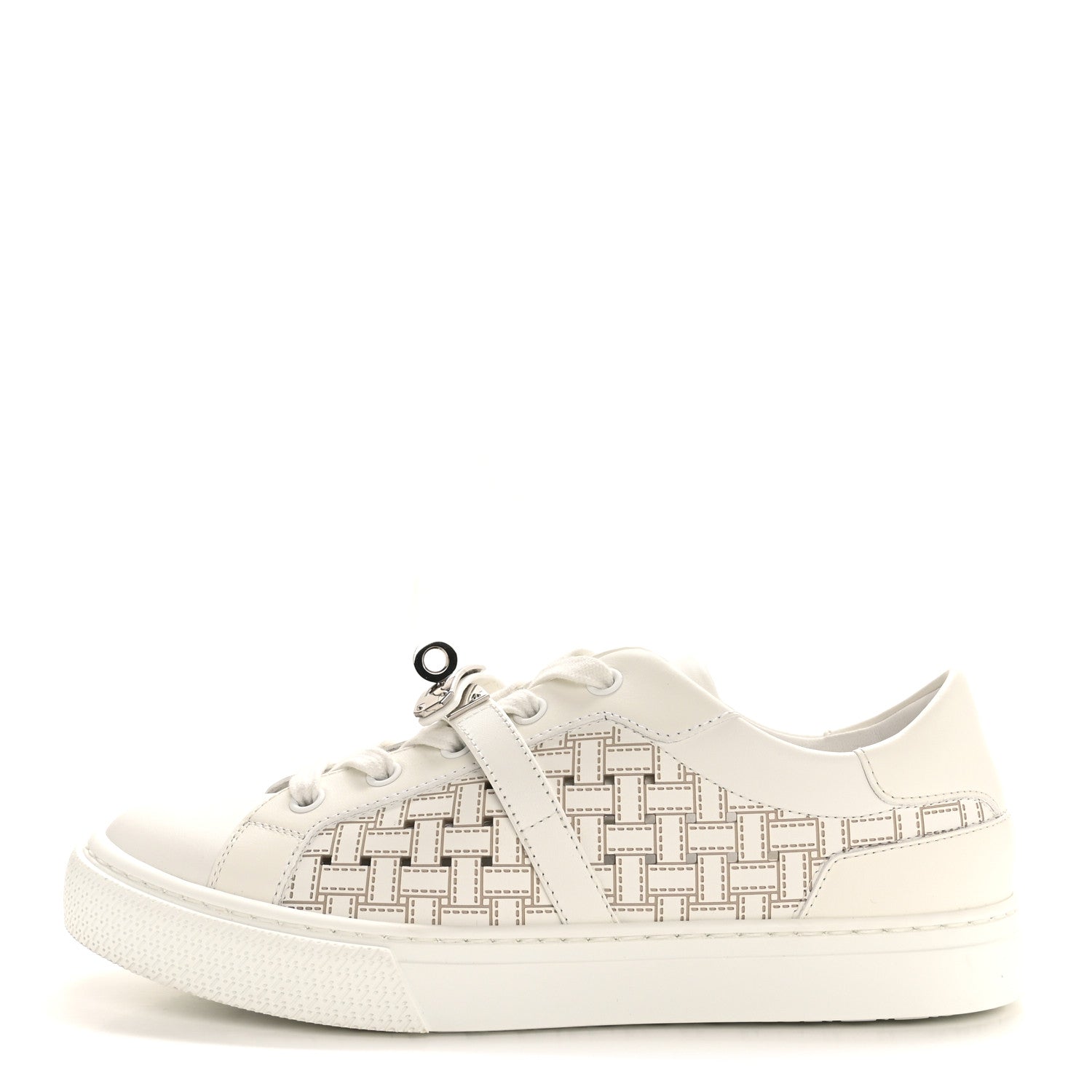 Hermes Calfskin Perforated Mosaic Day Sneakers 36 White 1 of 9