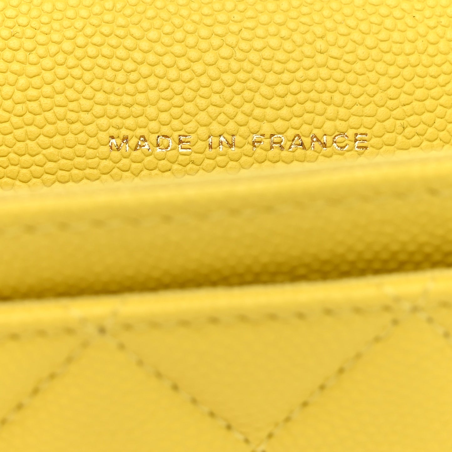 Caviar Quilted Flap Card Holder Wallet Yellow