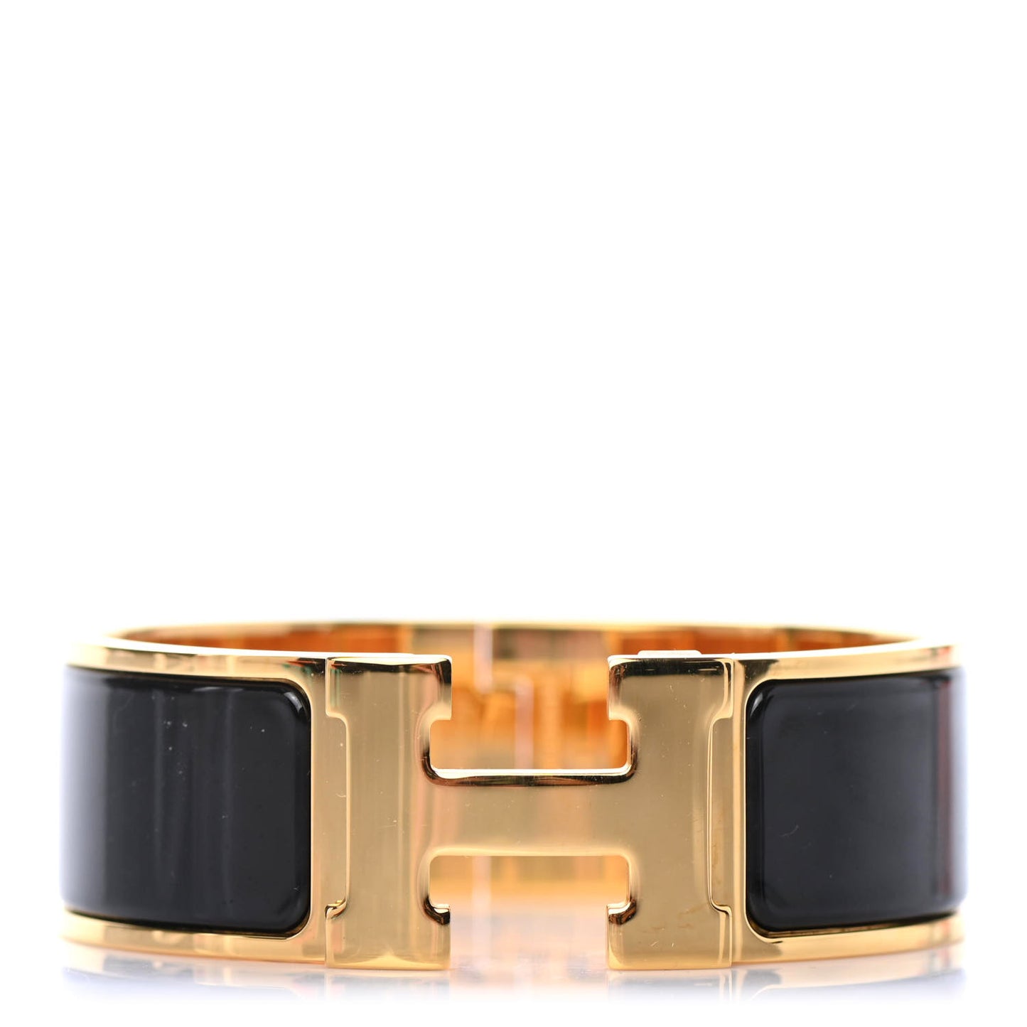 Enamel Wide Clic Clac H Bracelet PM Black