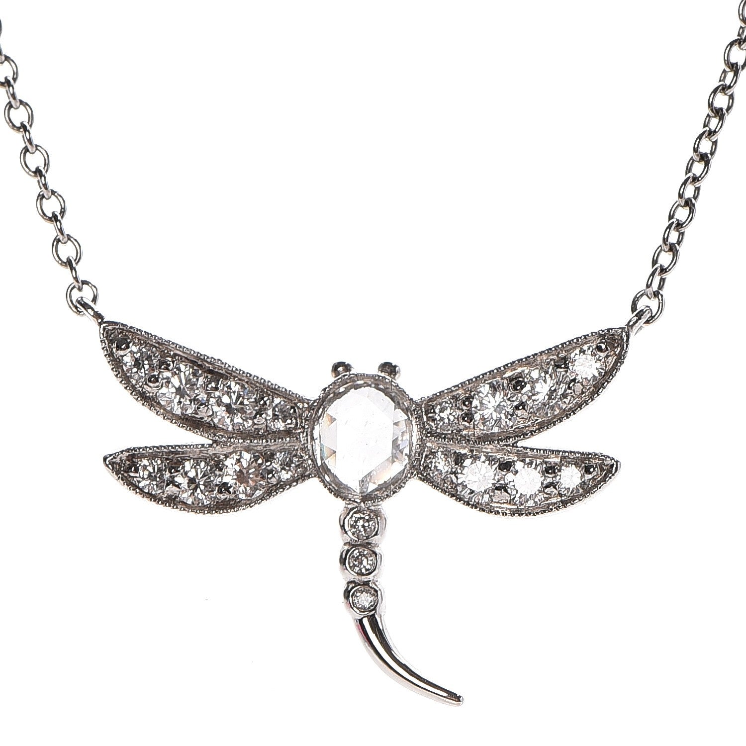 Tiffany Platinum Diamond Enchant Dragonfly Pendant Necklace 4 of 6