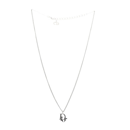 Christian Dior Metal Logo Necklace Silver 3 of 4