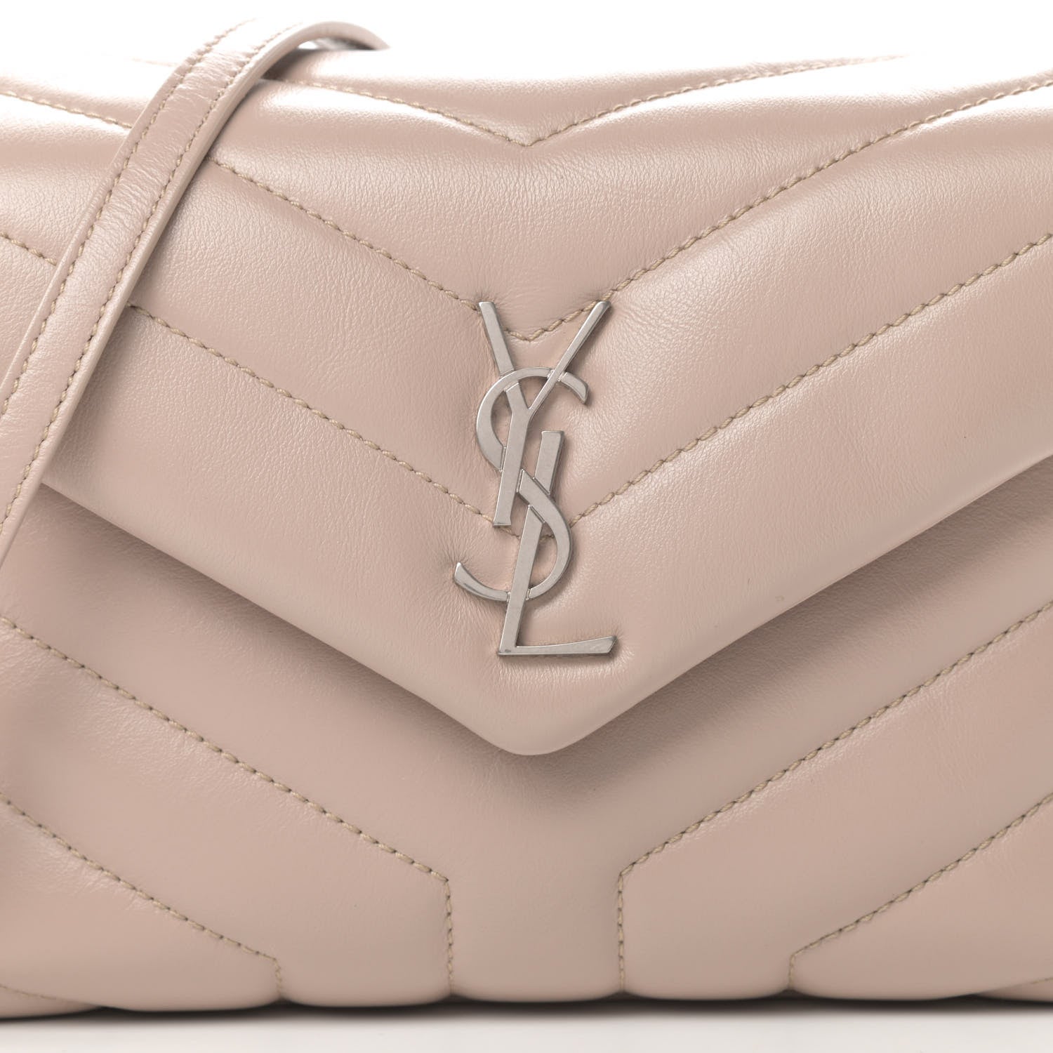Saint Laurent Calfskin Y Quilted Monogram Toy Loulou Satchel Light Natural 8 of 11