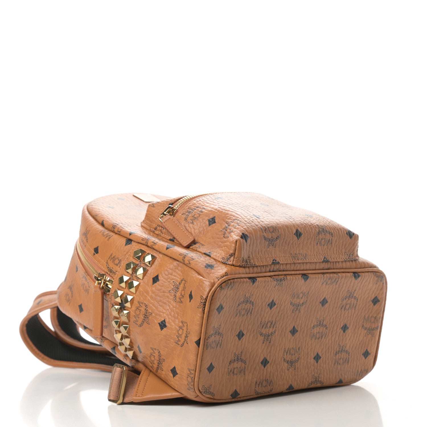 MCM Visetos Small Side Stud Stark Backpack Cognac 4 of 10