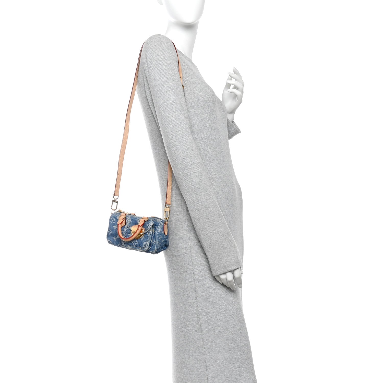 Louis Vuitton Monogram Denim Nano Speedy Blue 2 of 9