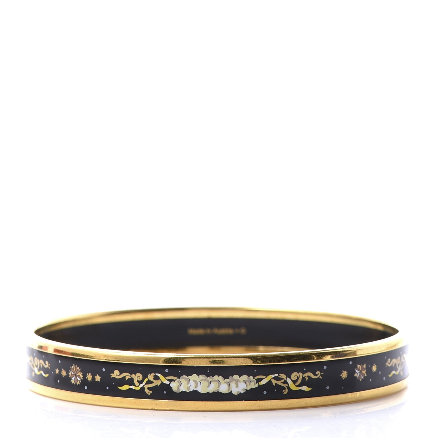Hermes Enamel Printed Celestial Mythology Narrow Bracelet 70 Black 1 of 6