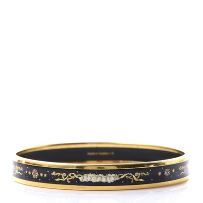 Hermes Enamel Printed Celestial Mythology Narrow Bracelet 70 Black 1 of 6