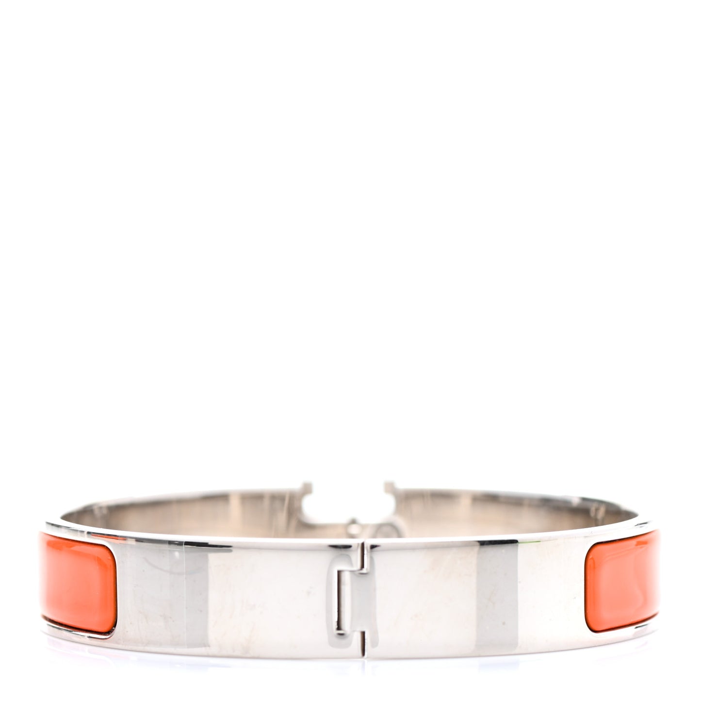 Enamel Narrow Clic Clac H Bracelet GM Orange White