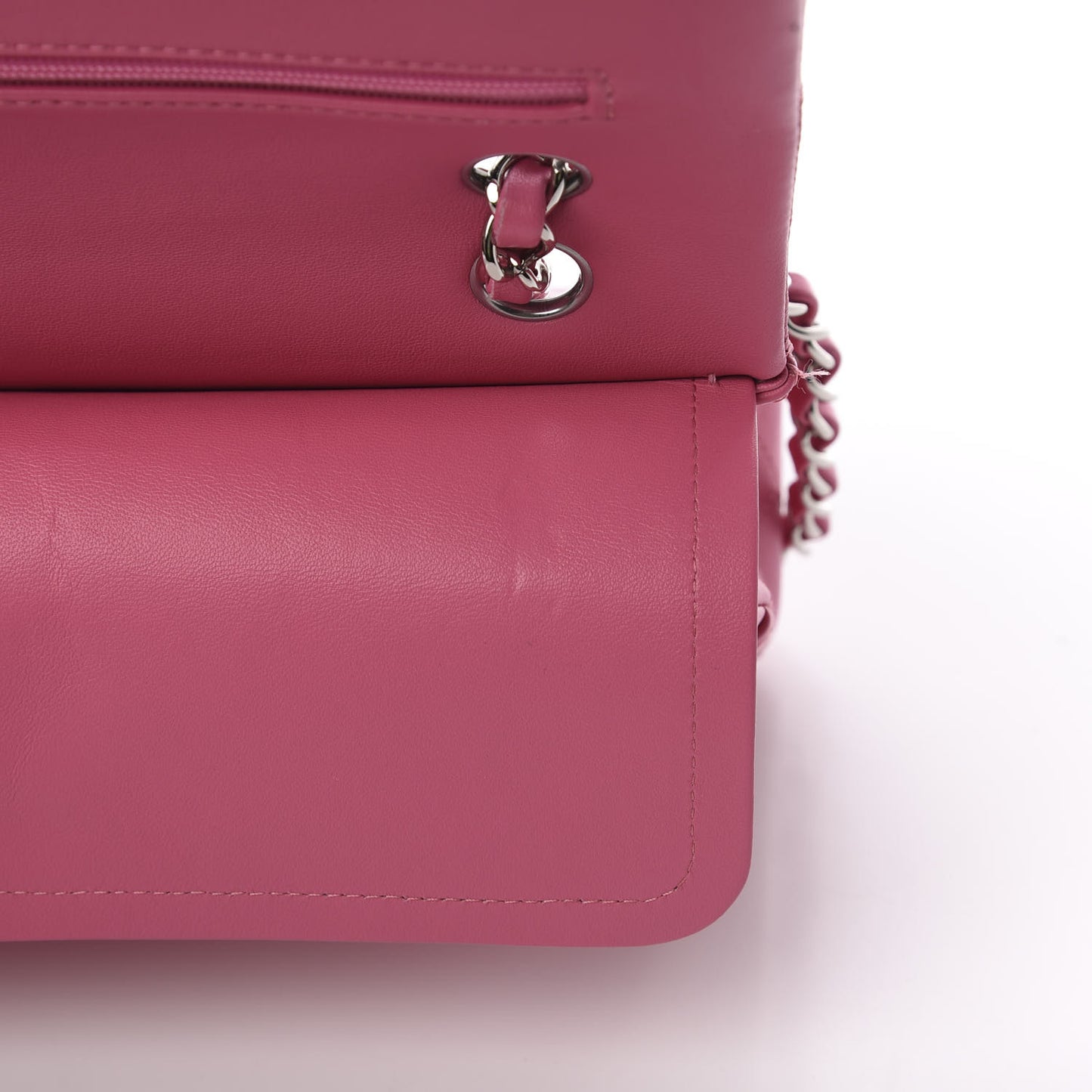 Lambskin Quilted Medium Double Flap Pink