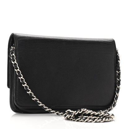 Chanel Caviar Sevruga Wallet On Chain WOC Black 3 of 13