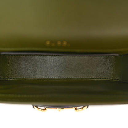 Gucci Lizard Web Mini Horsebit 1955 Shoulder Bag Green 5 of 11