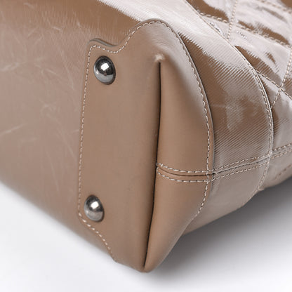 Chanel Coated Canvas Quilted Tote Taupe 11 of 16