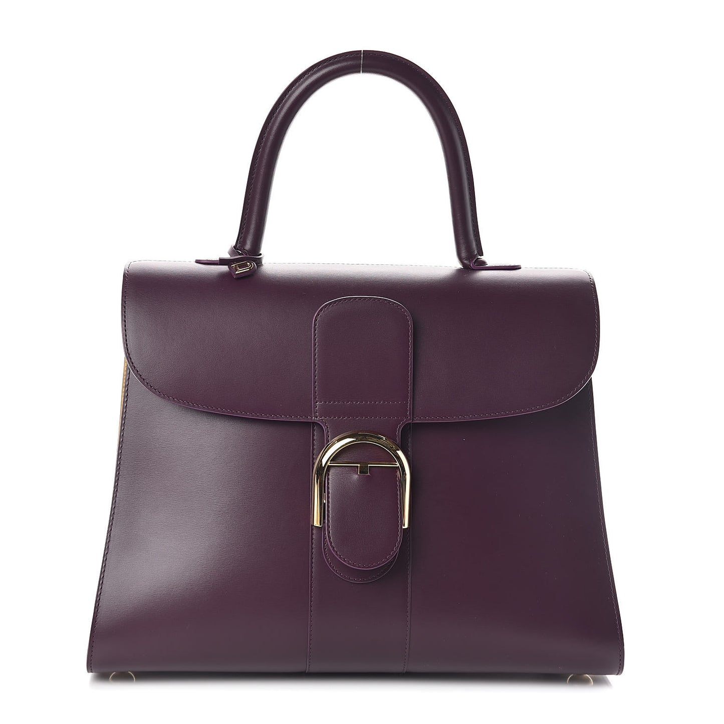 Box Calfskin Vernis GM Brillant Biface Satchel Prune