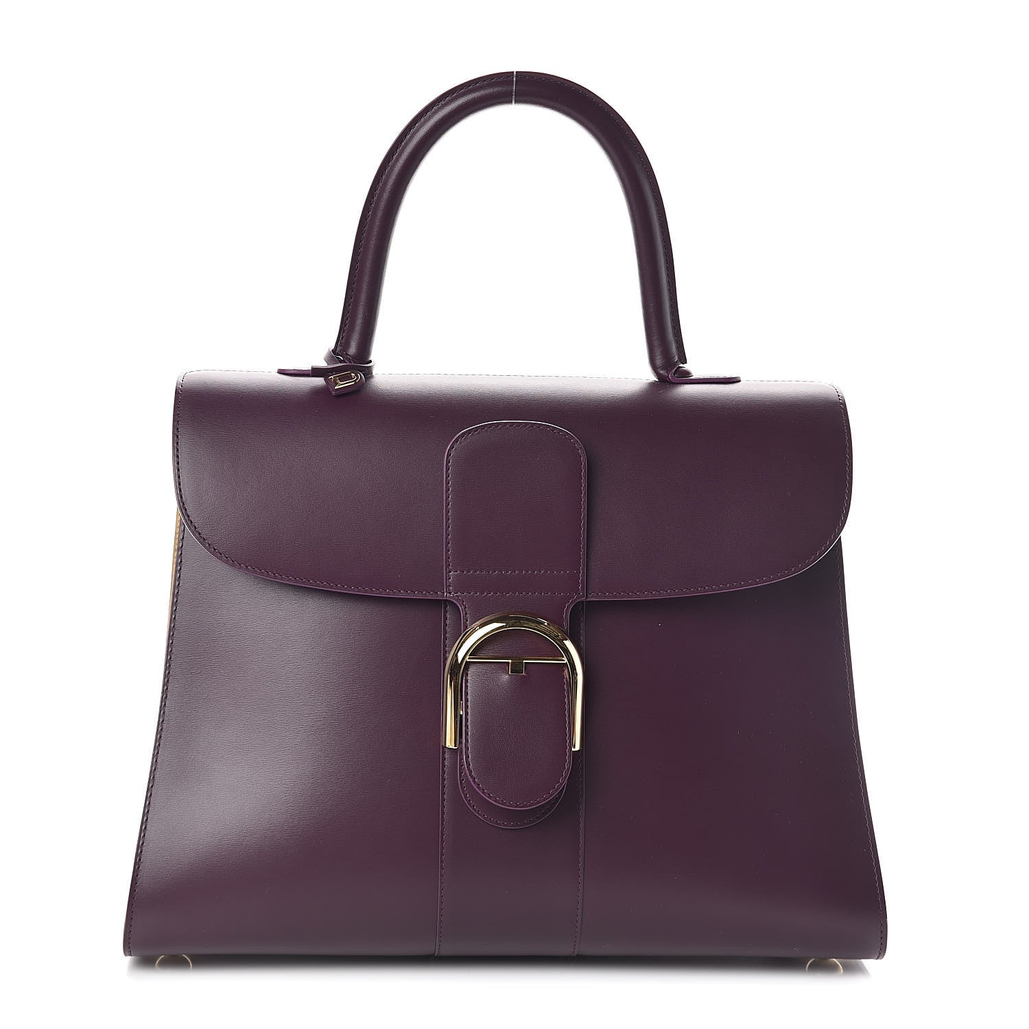 Delvaux Box Calfskin Vernis GM Brillant Biface Satchel Prune 1 of 9