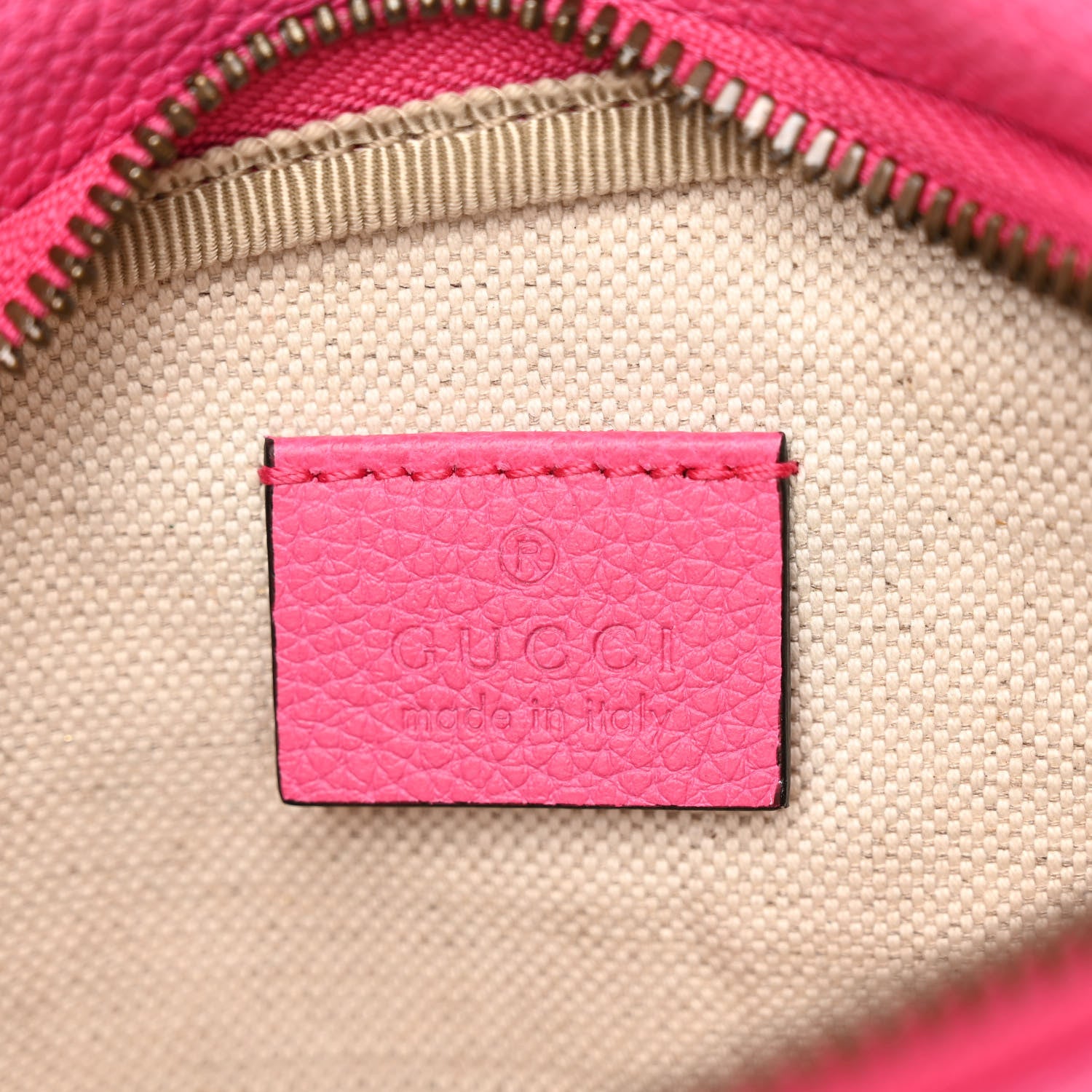 Gucci Grained Calfskin Small Logo Belt Bag Box Pink Green 6 of 10
