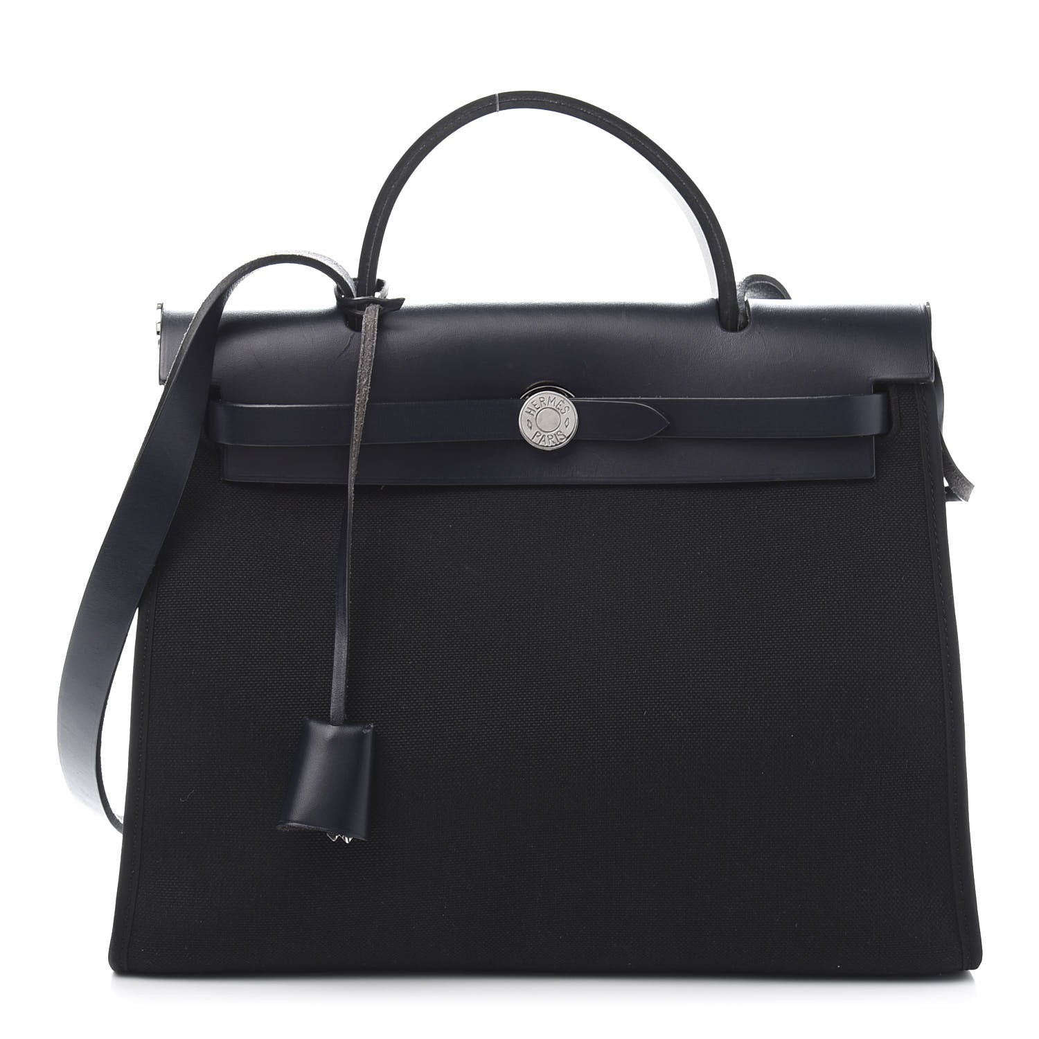 Hermes Military Toile Vache Hunter Herbag Zip PM 31 Bleu Marine 3 of 14