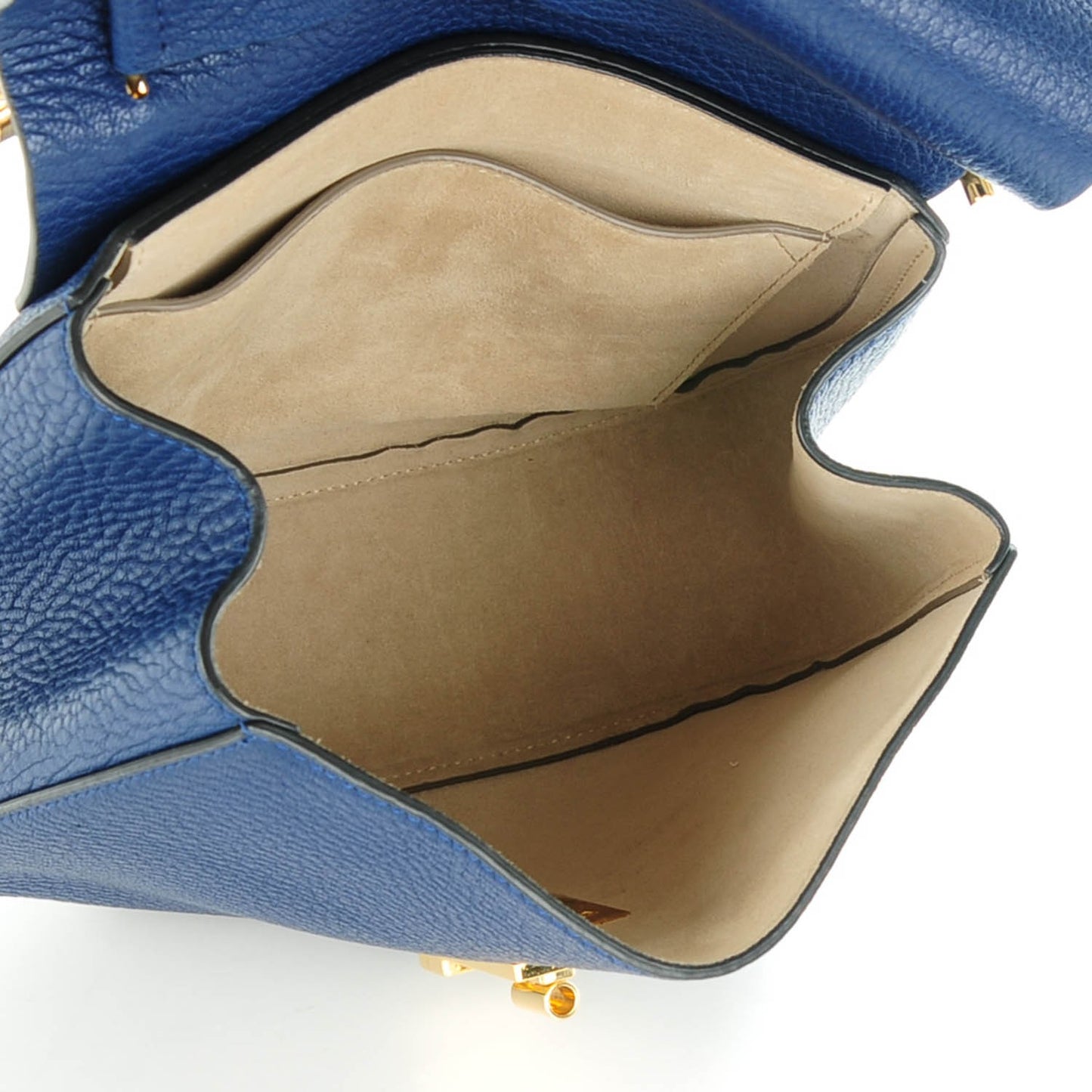 Grained Lambskin Medium Drew Shoulder Bag Royal Navy
