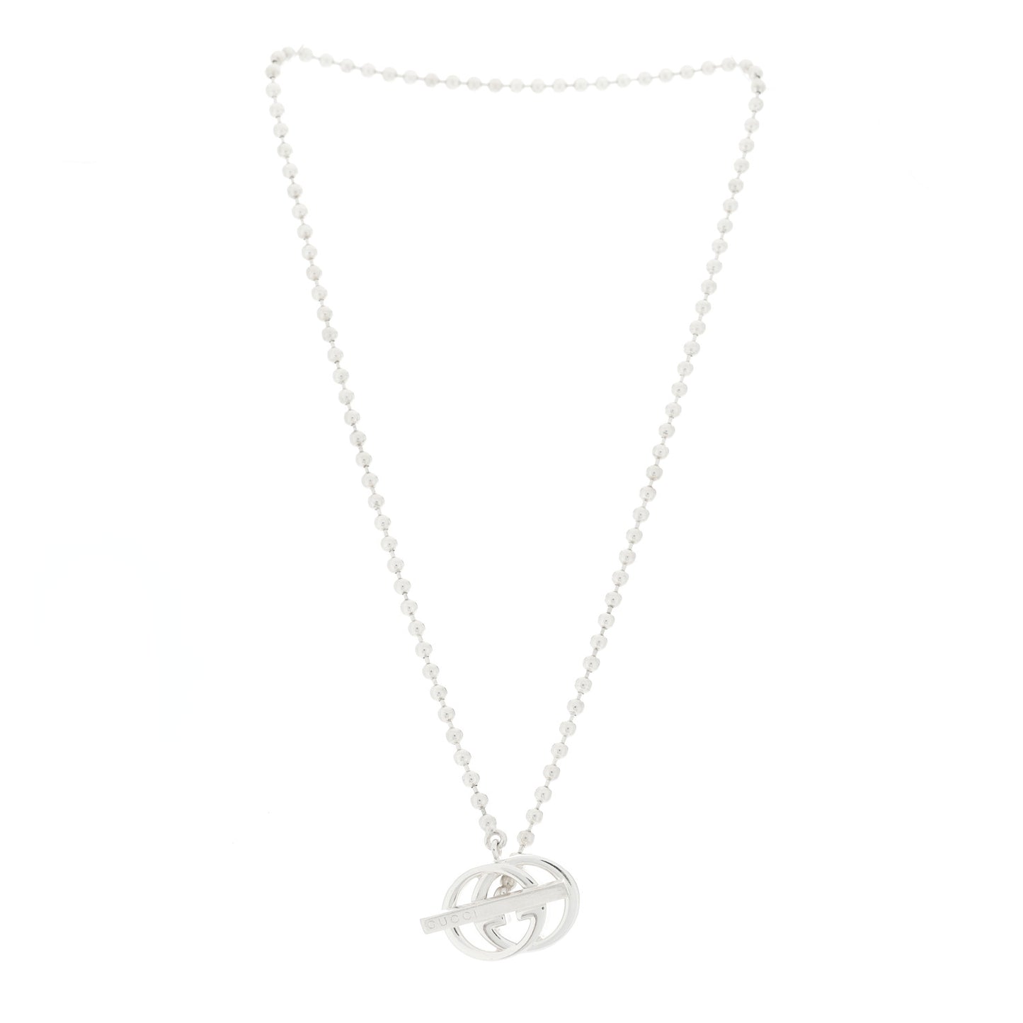 Sterling Silver Interlocking G Brit Toggle Necklace