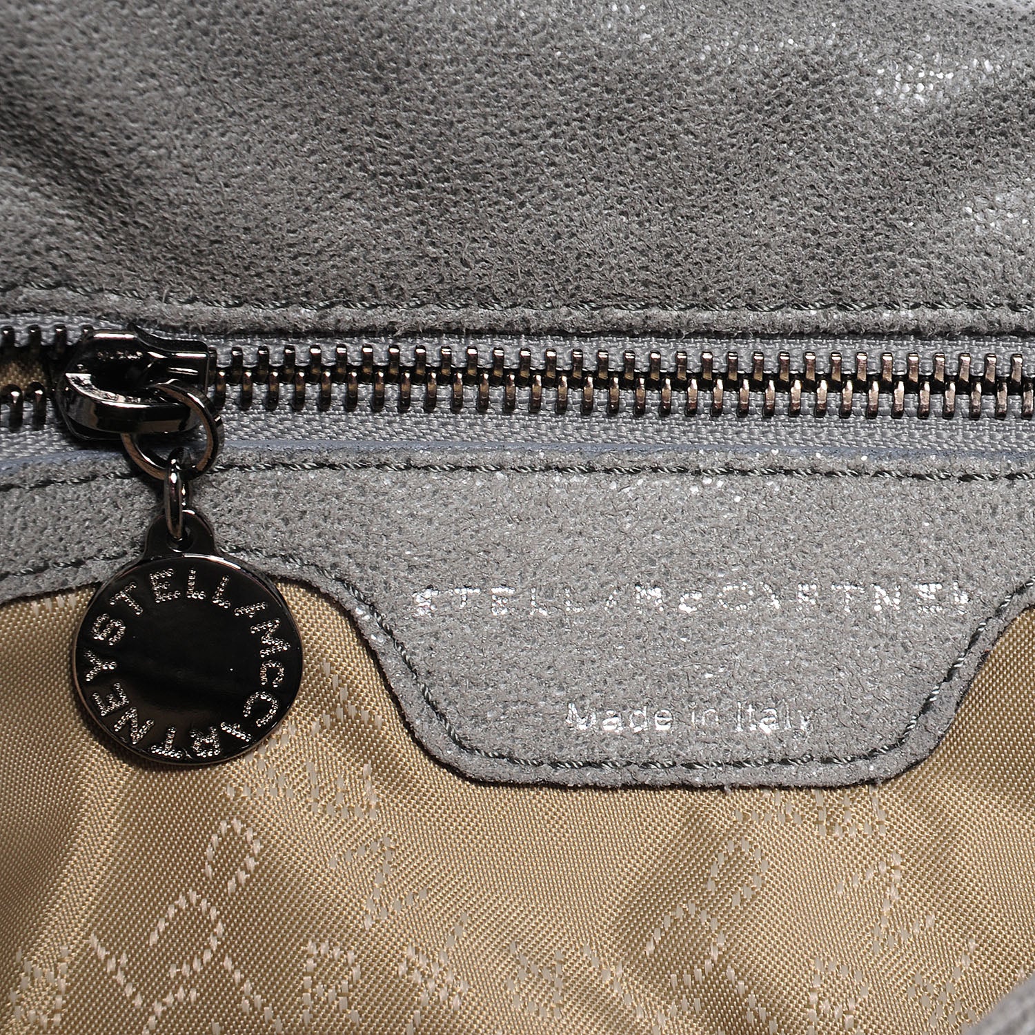 Stella McCartney Faux Leather Shaggy Deer Falabella Shoulder Bag Grey 6 of 6