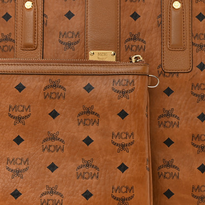 MCM Visetos Medium Project Reversible Shopper Tote Cognac 10 of 12