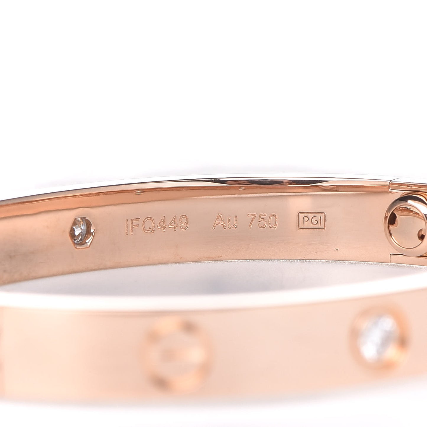 18K Pink Gold 4 Diamond LOVE Bracelet 16