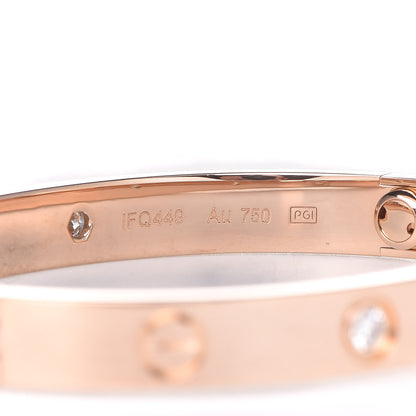 Cartier 18K Pink Gold 4 Diamond LOVE Bracelet 16 6 of 7