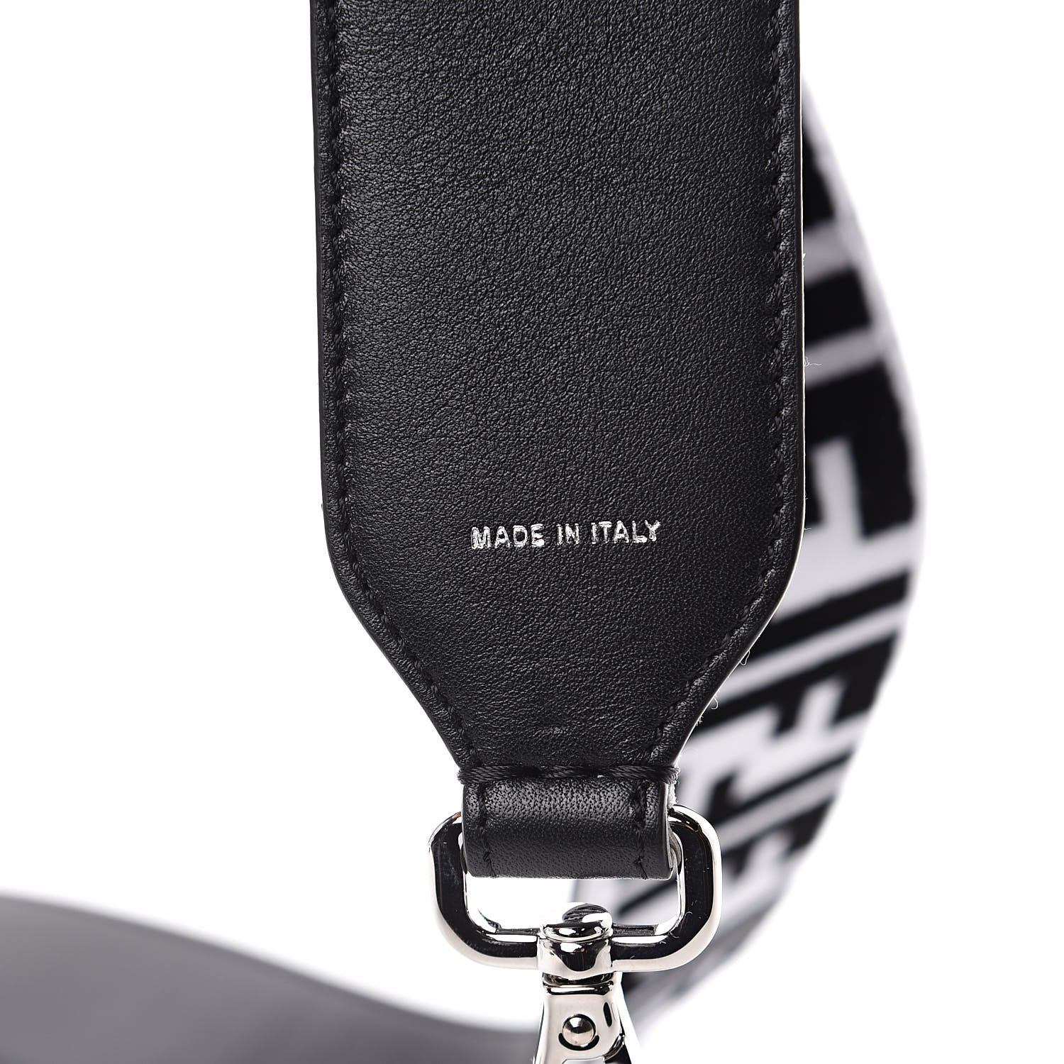 Fendi Velvet Tapestry Calfskin FF Reloaded Strap You White Black 5 of 5
