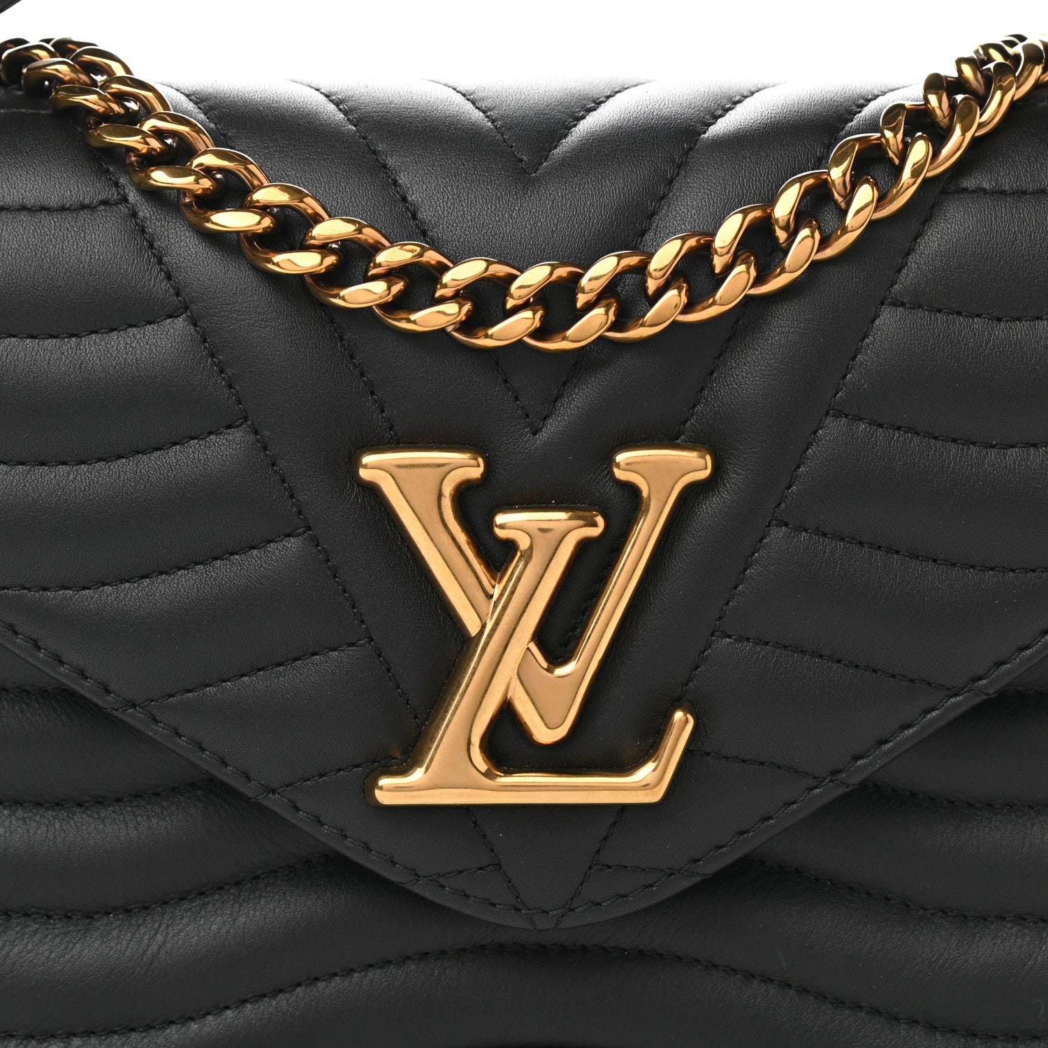 Louis Vuitton Calfskin New Wave Chain MM Black 8 of 11