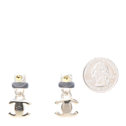 Chanel Lambskin CC Turnlock Drop Earrings Gold Black 2 of 5