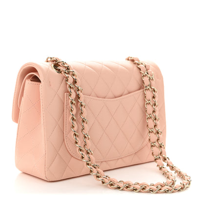 Chanel Lambskin Quilted Small Double Flap Light Orange 3 of 11