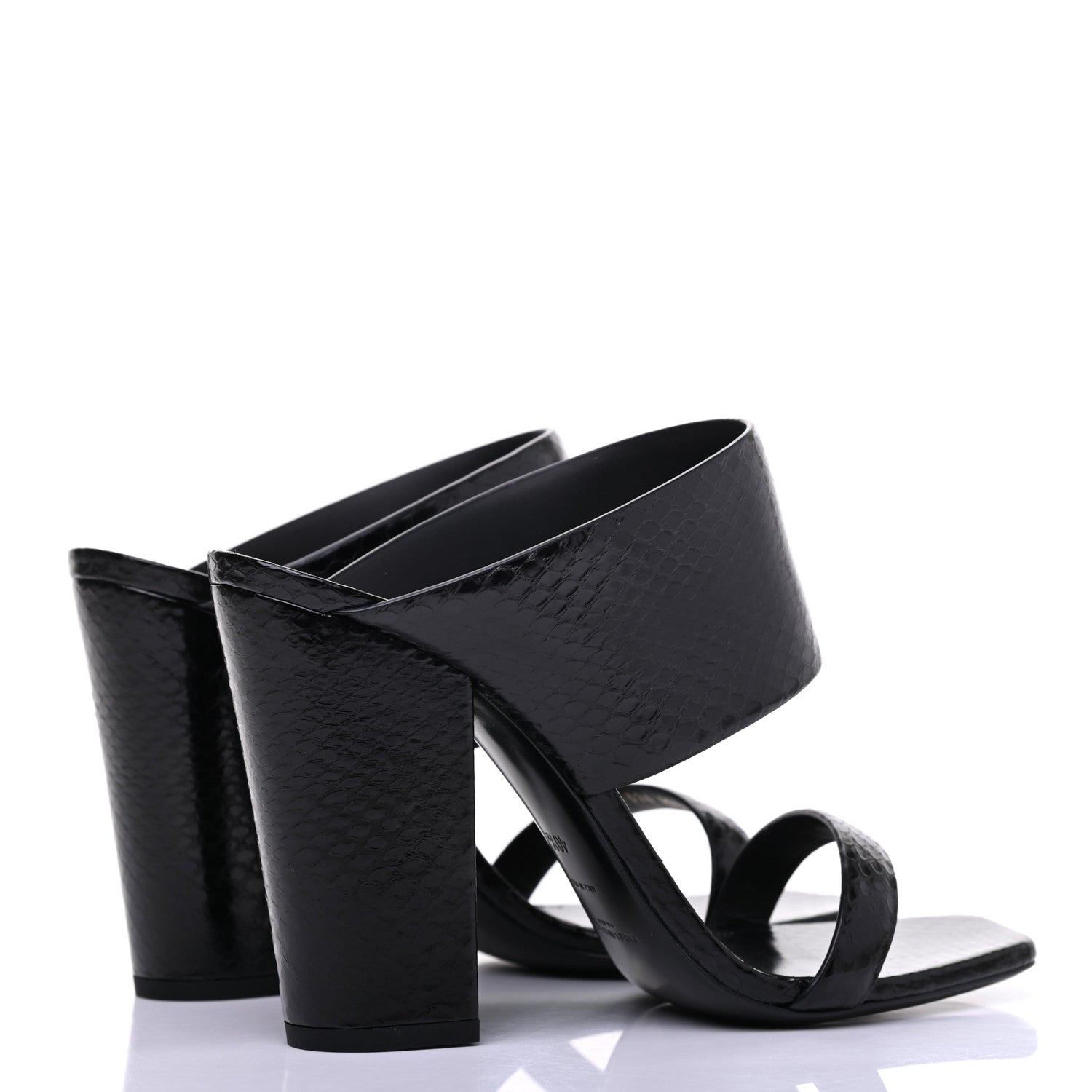 Saint Laurent Snakeskin Oak Mule Sandals 40.5 Black 4 of 12