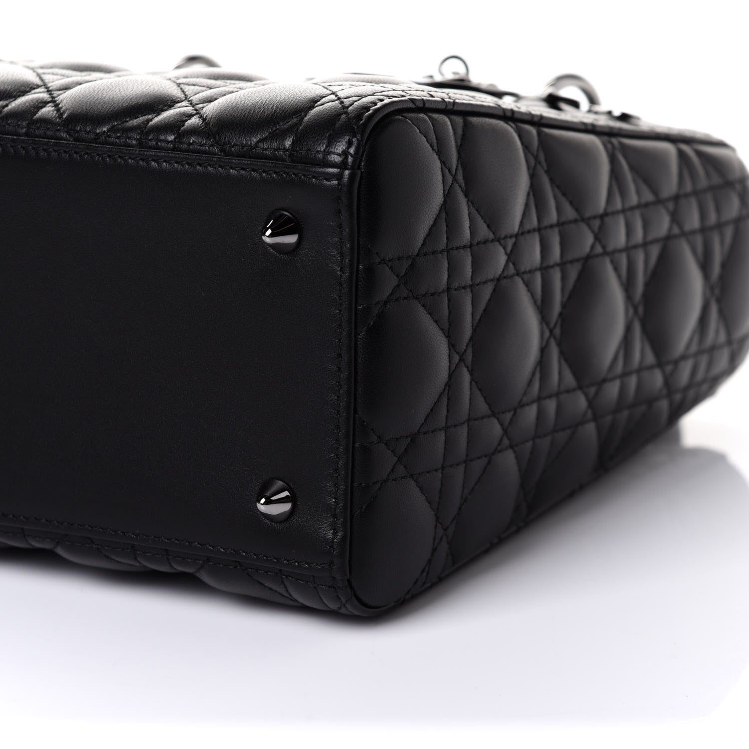 Christian Dior Lambskin Cannage Medium Lady Dior Black 10 of 10