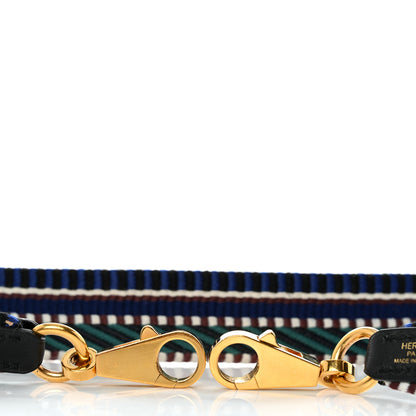 Hermes Toile Swift 25mm Sangle Cavale Shoulder Strap Malachite Bleu Electrique Black 9 of 10