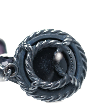 David Yurman Sterling Silver Red Ruby Hematine Black Orchid Moonlight Chatelaine Triple Drop Earrings 4 of 4