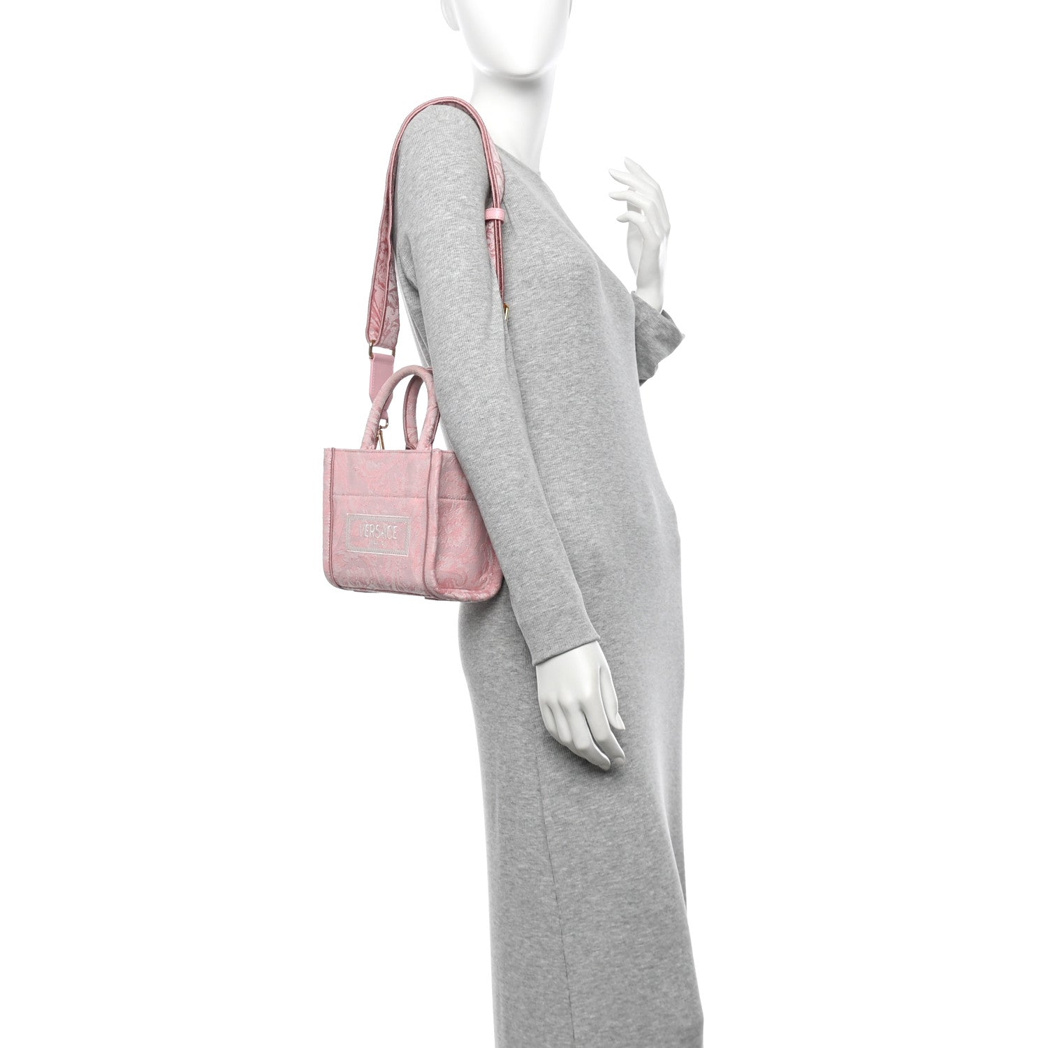 Versace Jacquard Barocco Extra Small Athena Tote Pink 2 of 11