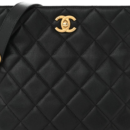 Chanel Caviar Quilted Twist Your Buttons Hobo Black 8 of 11