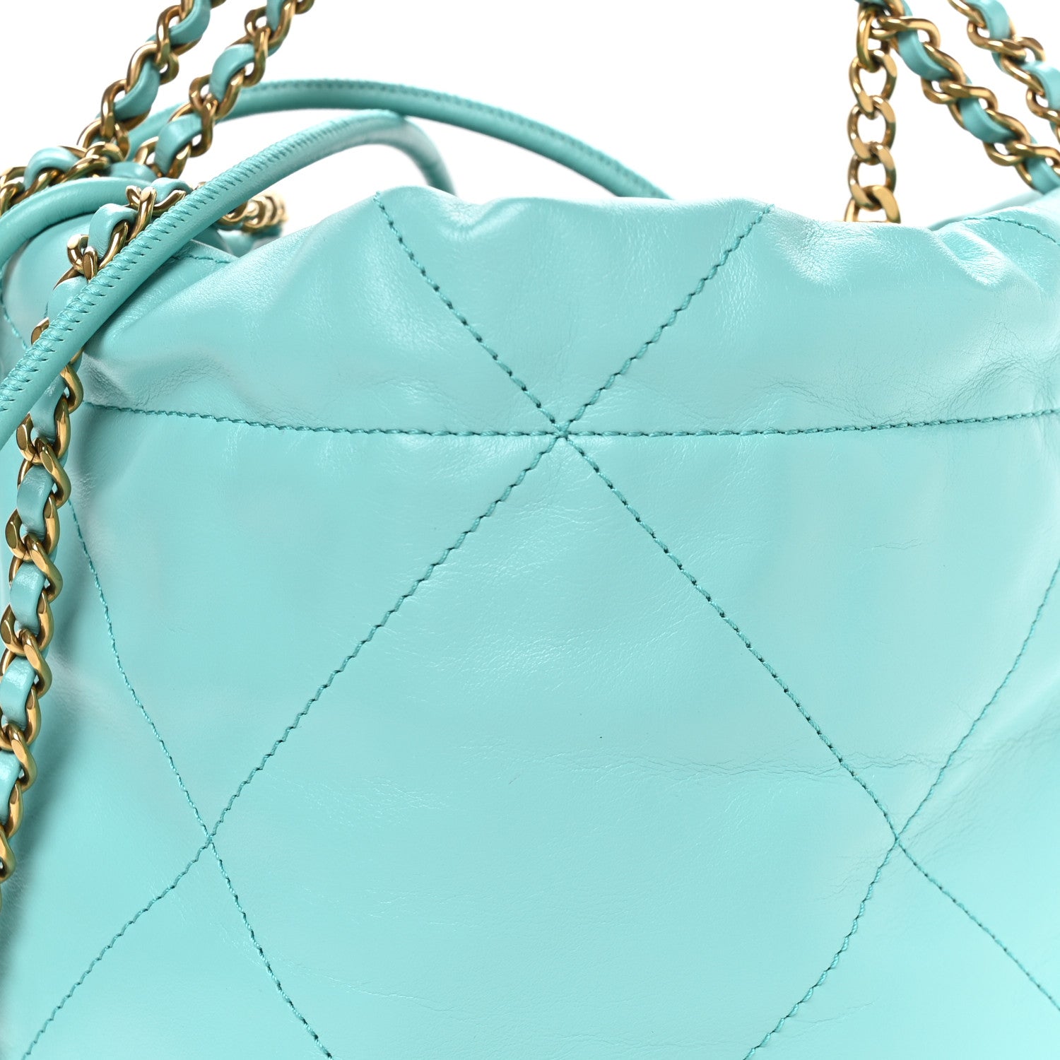 Chanel Shiny Calfskin Quilted Mini Chanel 22 Turquoise 1811131