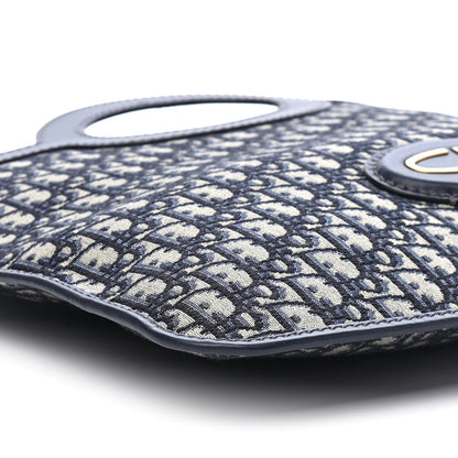 Christian Dior Oblique Fold Over Clutch Blue 8 of 9