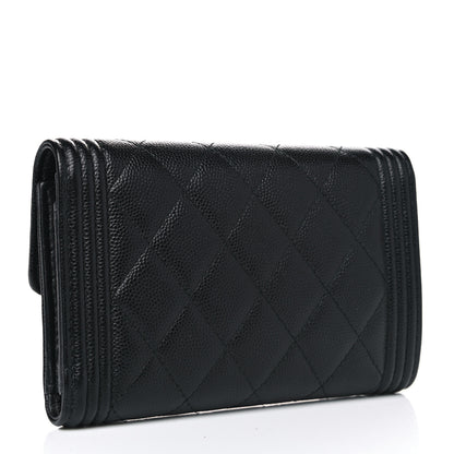 Chanel Caviar Quilted Medium Boy Flap Wallet Black 2 of 4