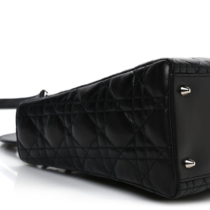 Christian Dior Lambskin Cannage Medium Lady Dior Black 9 of 10